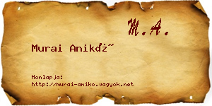 Murai Anikó névjegykártya